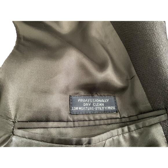 Oak Creek Black Lambs Wool Blazer 40R Two-Button Jacket Made in South Africa - Picture 7 of 14